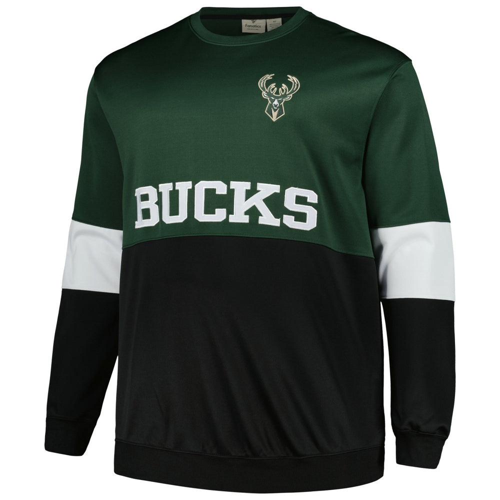 Milwaukee Bucks Big & Tall Split Pullover Sweatshirt - Hunter Green/Black cheap