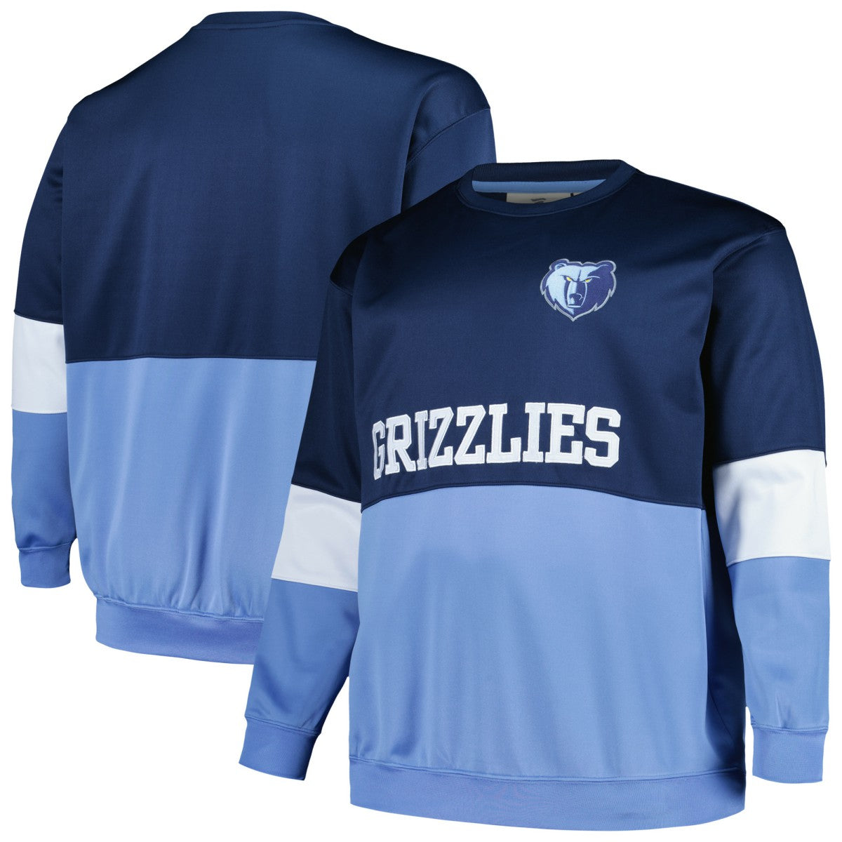 Memphis Grizzlies Big & Tall Split Pullover Sweatshirt - Navy/Light Blue online
