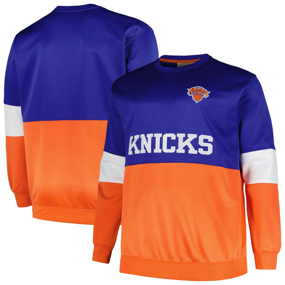New York Knicks Big & Tall Split Pullover Sweatshirt - Blue/Orange sale
