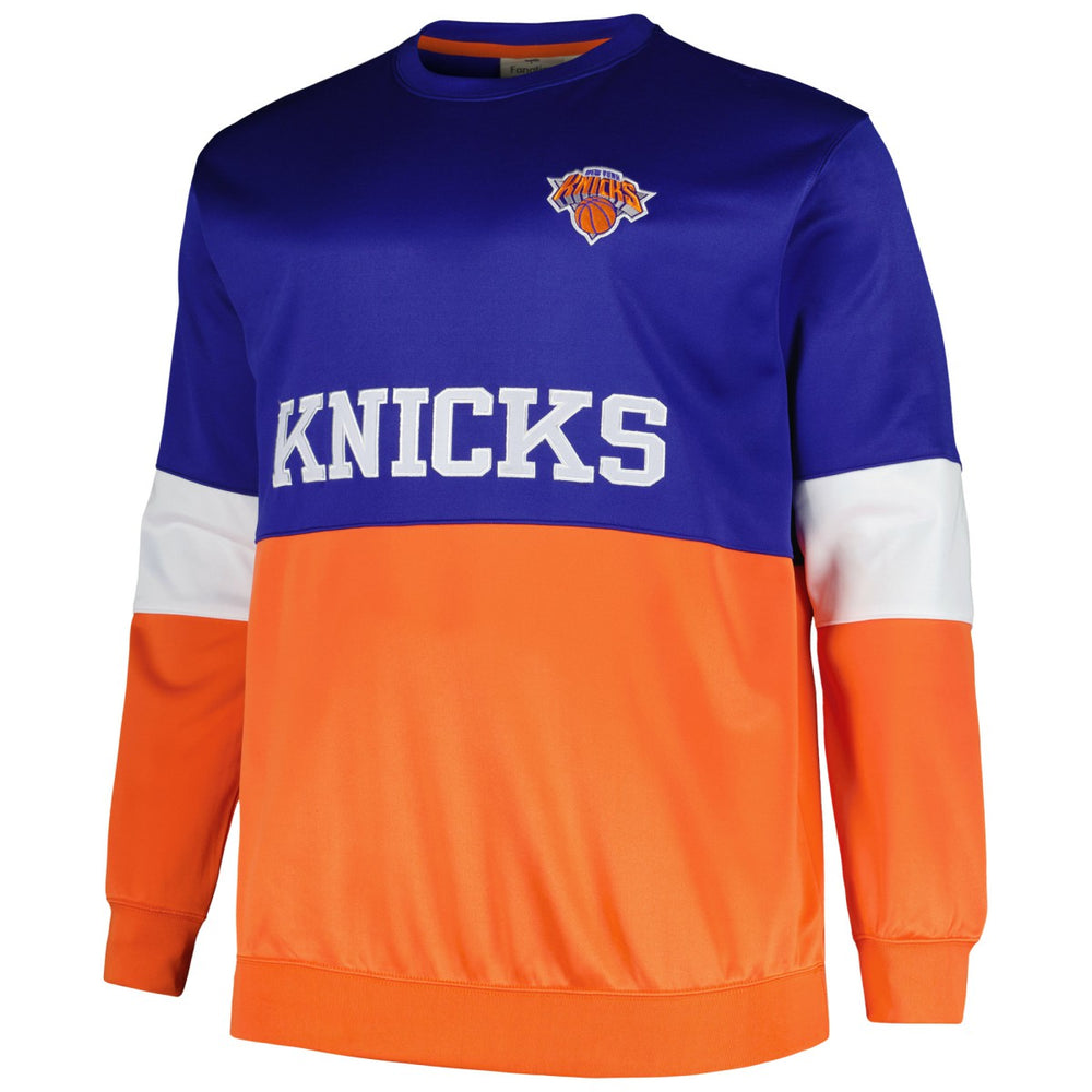 New York Knicks Big & Tall Split Pullover Sweatshirt - Blue/Orange sale