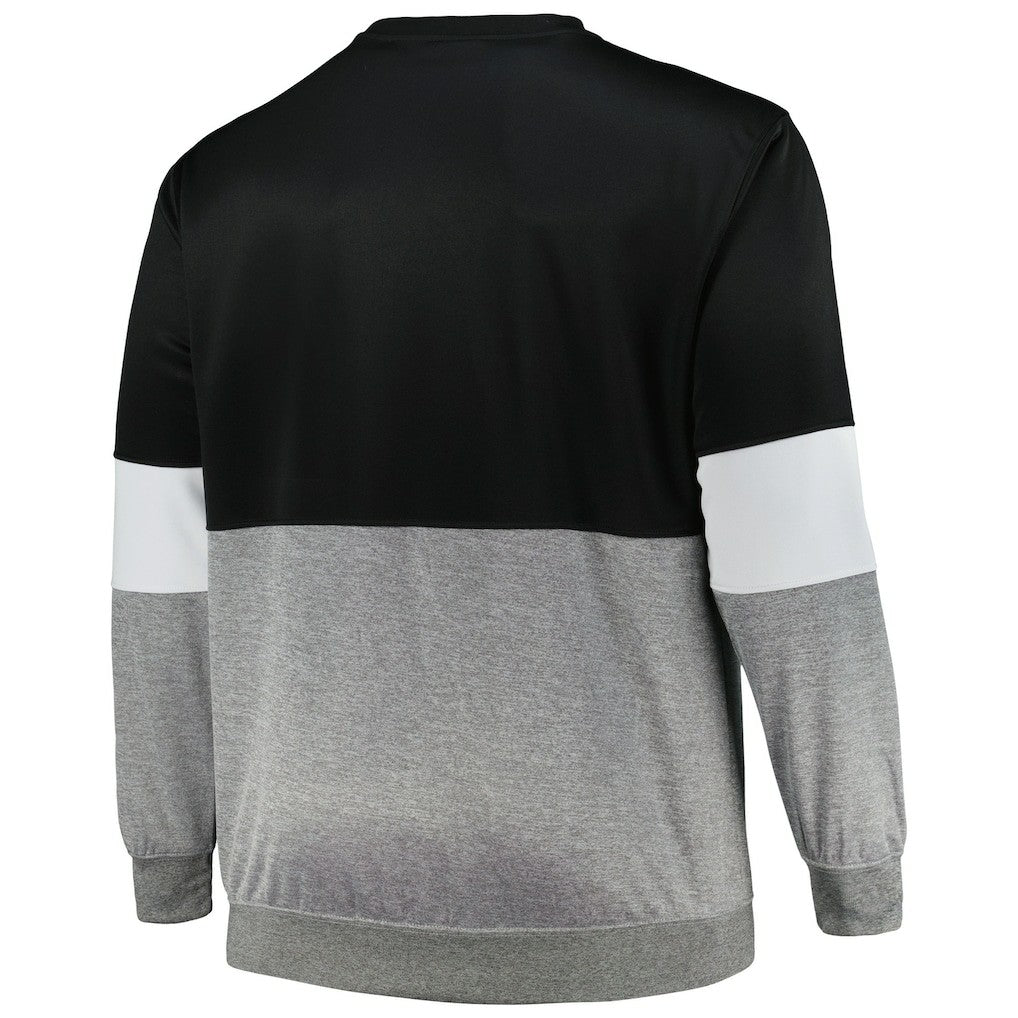 Brooklyn Nets Big & Tall Split Pullover Sweatshirt - Black/Heather Gray cheap