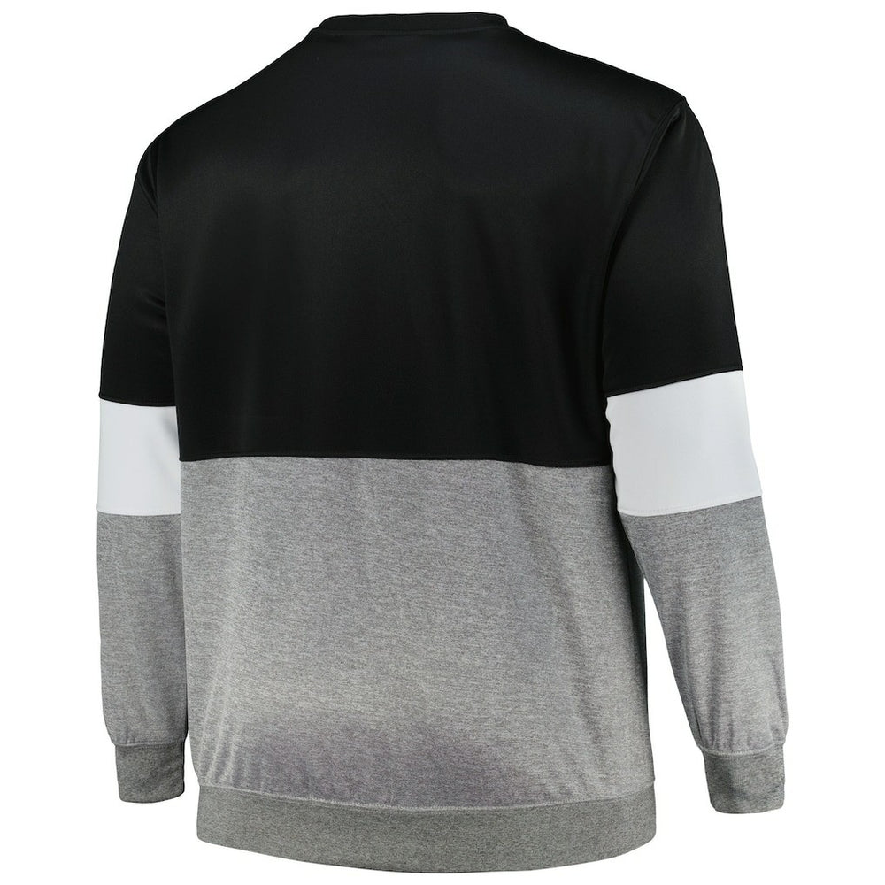 Brooklyn Nets Big & Tall Split Pullover Sweatshirt - Black/Heather Gray cheap