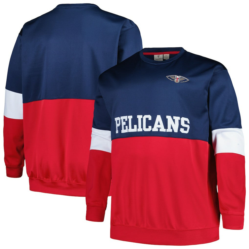 New Orleans Pelicans Big & Tall Split Pullover Sweatshirt - Navy/Red sale