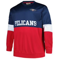 New Orleans Pelicans Big & Tall Split Pullover Sweatshirt - Navy/Red sale