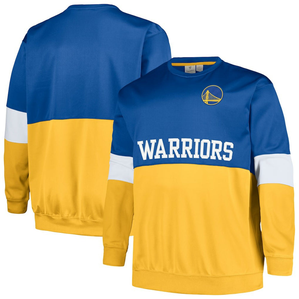 Golden State Warriors Big & Tall Split Pullover Sweatshirt sale - Royal/Gold cheap