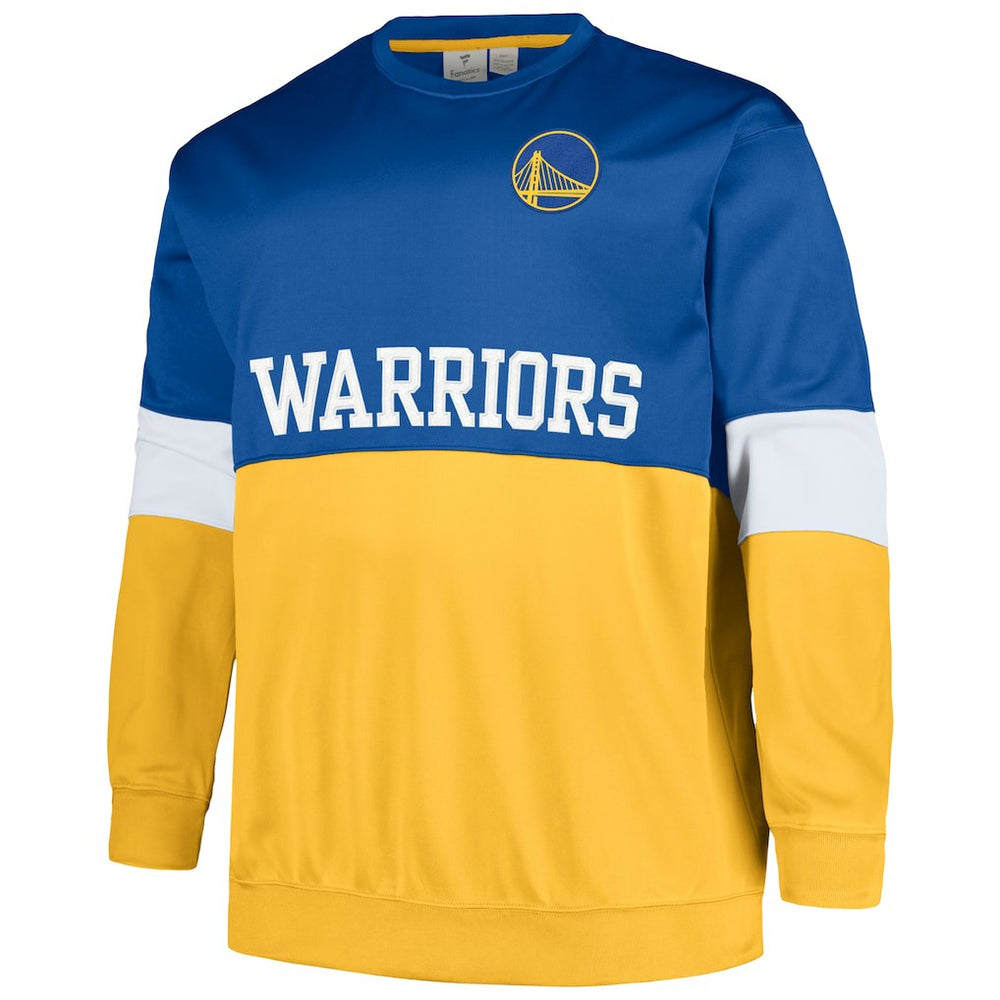 Golden State Warriors Big & Tall Split Pullover Sweatshirt sale - Royal/Gold cheap