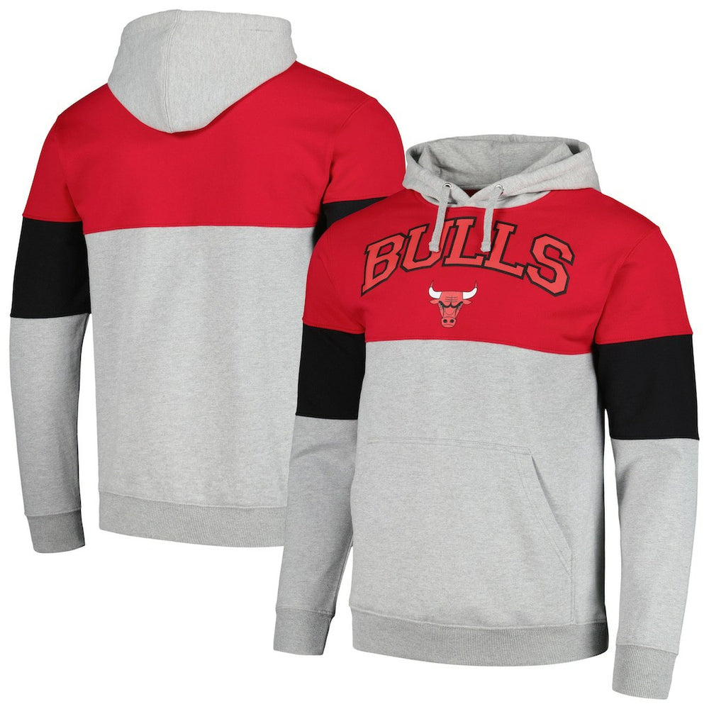 Chicago Bulls Contrast Pieced Pullover Hoodie sale - Red for sale