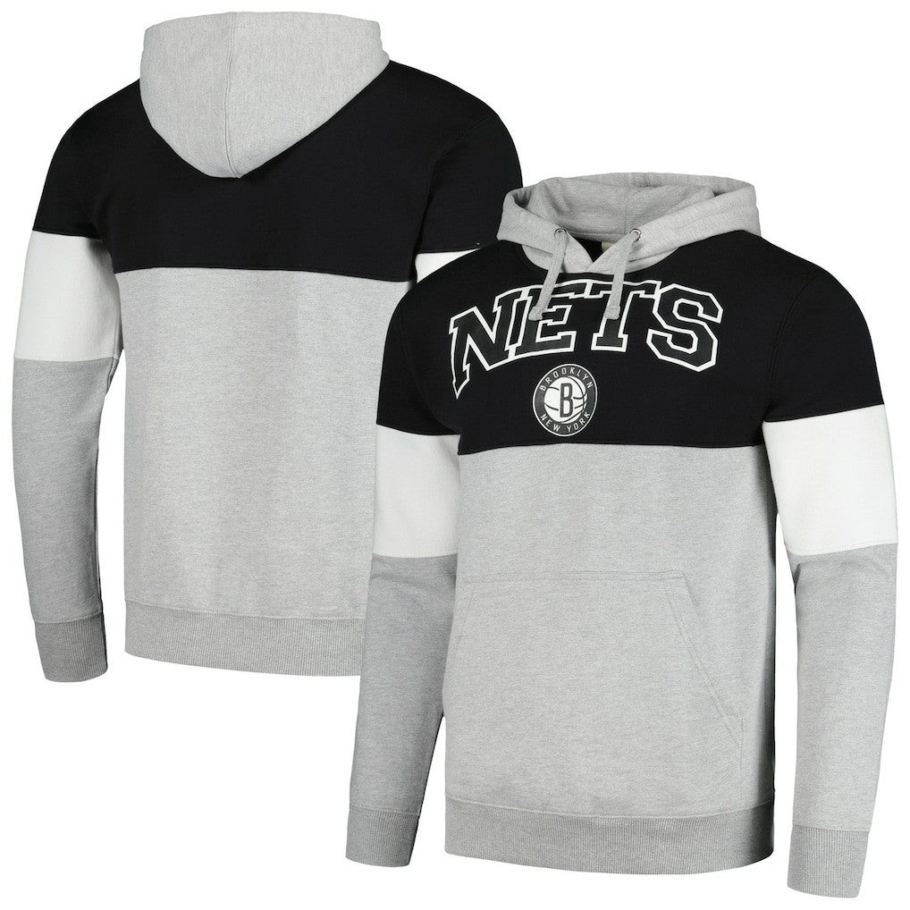 Brooklyn Nets Contrast Pieced Pullover Hoodie - Black outlet