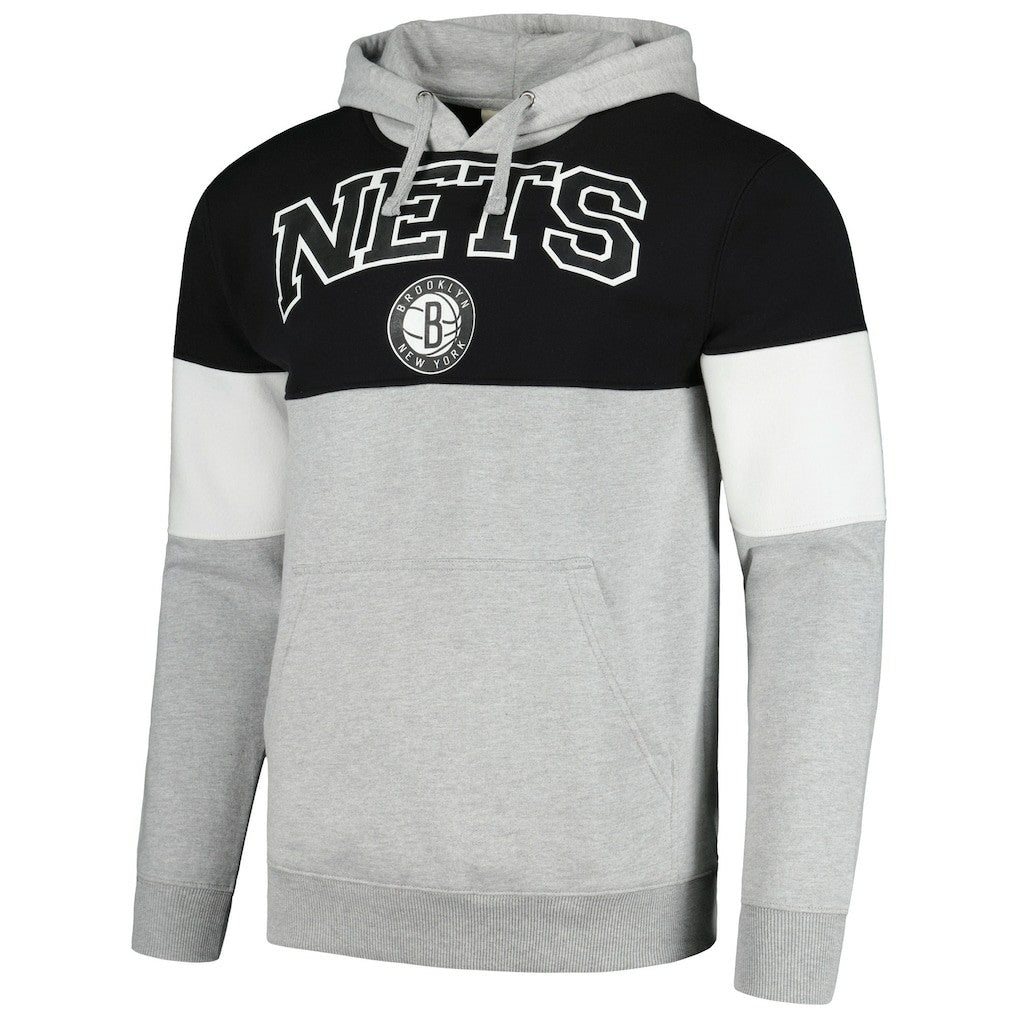 Brooklyn Nets Contrast Pieced Pullover Hoodie - Black outlet