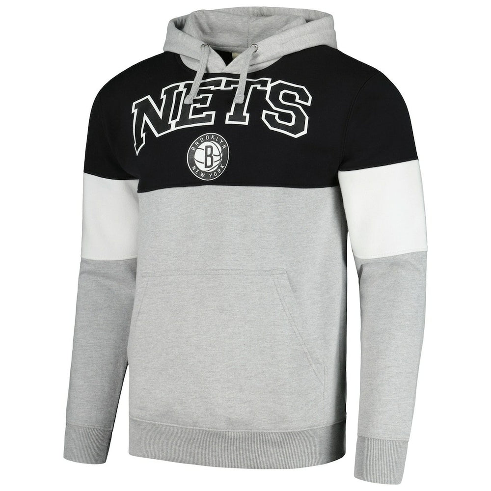 Brooklyn Nets Contrast Pieced Pullover Hoodie - Black outlet