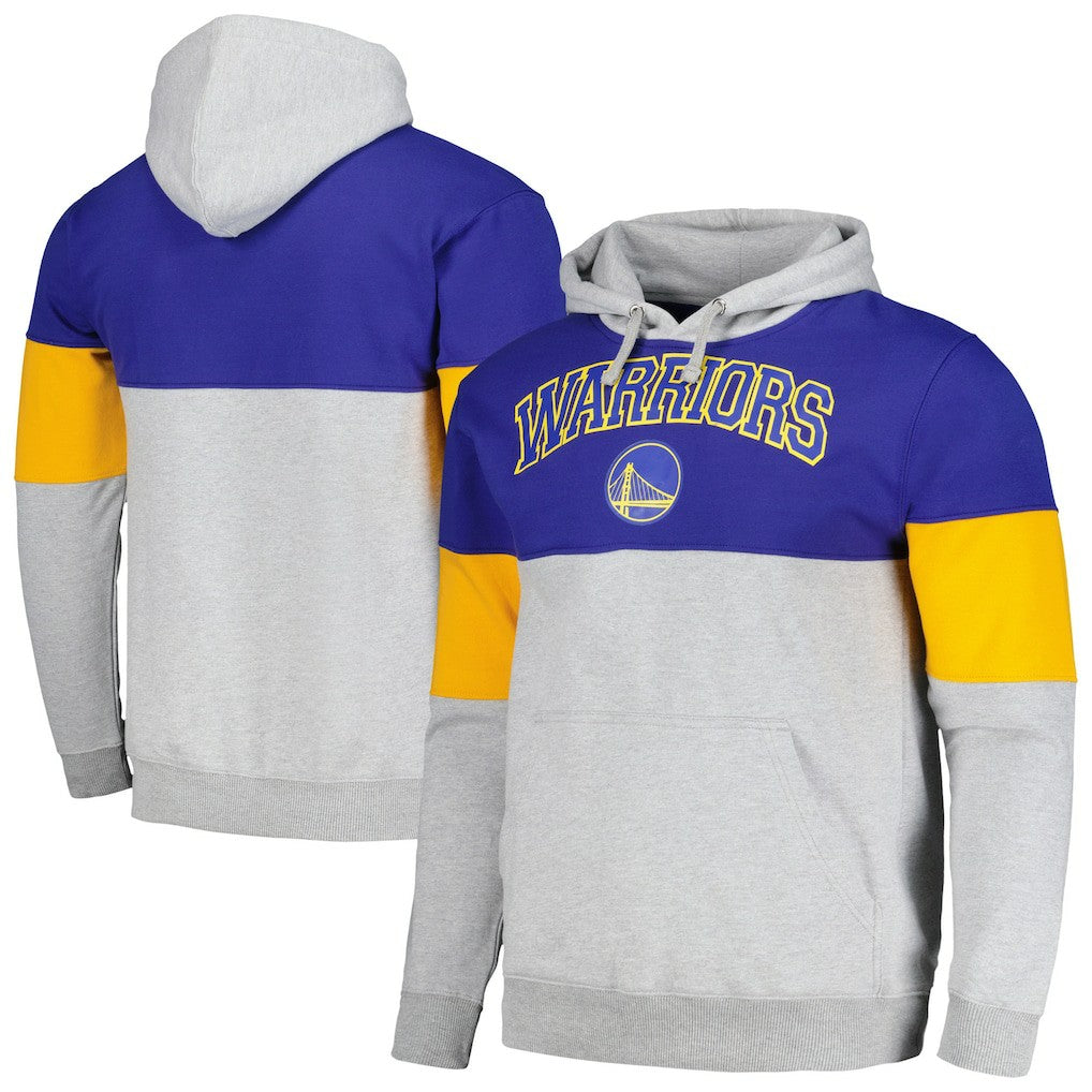 Golden State Warriors Contrast Pieced Pullover Hoodie sale - Royal on sale