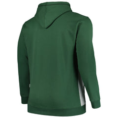 Milwaukee Bucks Big & Tall Contrast Pieced Stitched Full-Zip Hoodie - Hunter Green/Heather Gray outlet