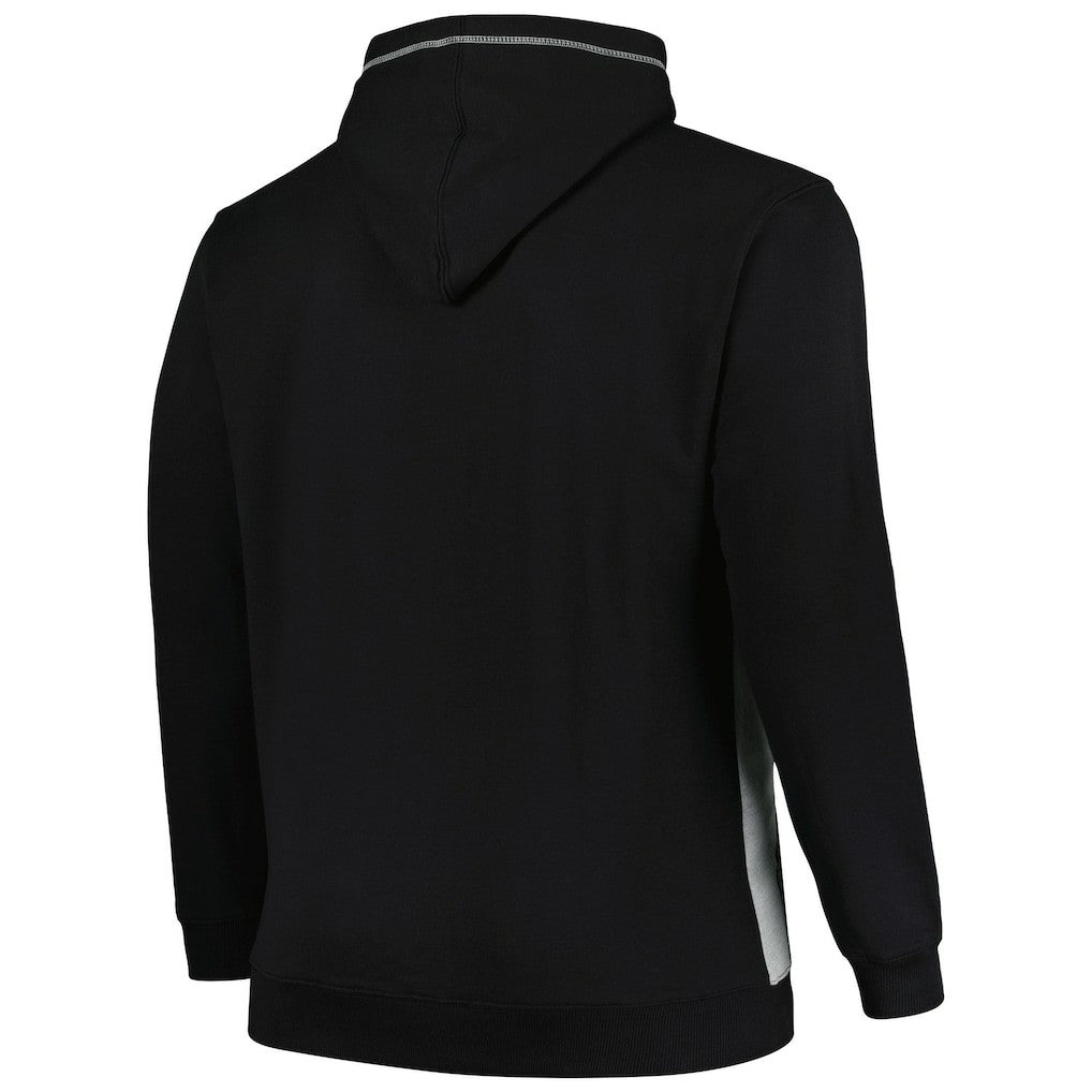 Brooklyn Nets Big & Tall Contrast Pieced Stitched Full-Zip Hoodie - Black/Heather Gray online