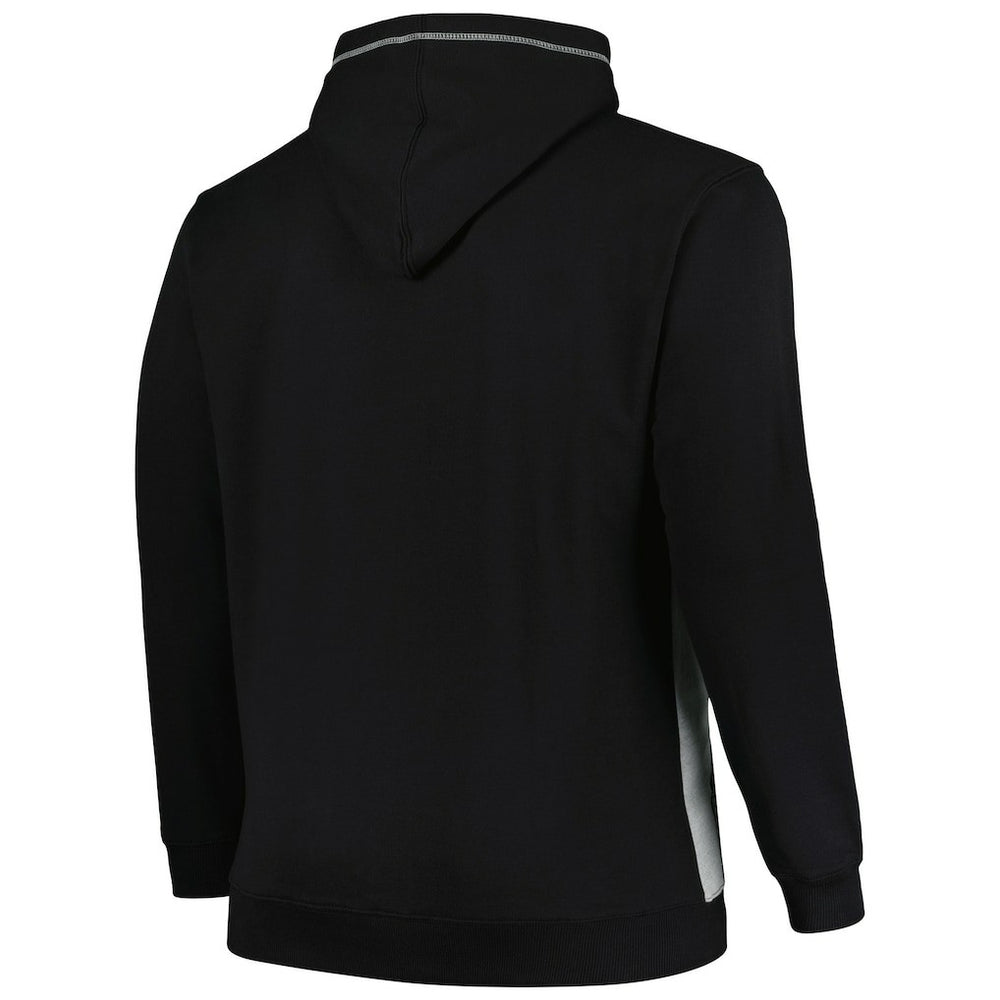 Brooklyn Nets Big & Tall Contrast Pieced Stitched Full-Zip Hoodie - Black/Heather Gray online