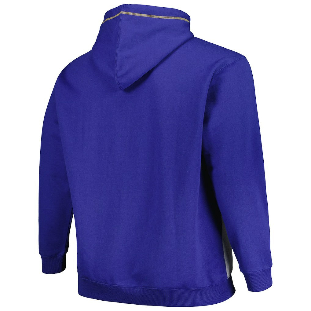 Golden State Warriors Big & Tall Contrast Pieced Stitched Full-Zip Hoodie sale - Royal/Heather Gray outlet
