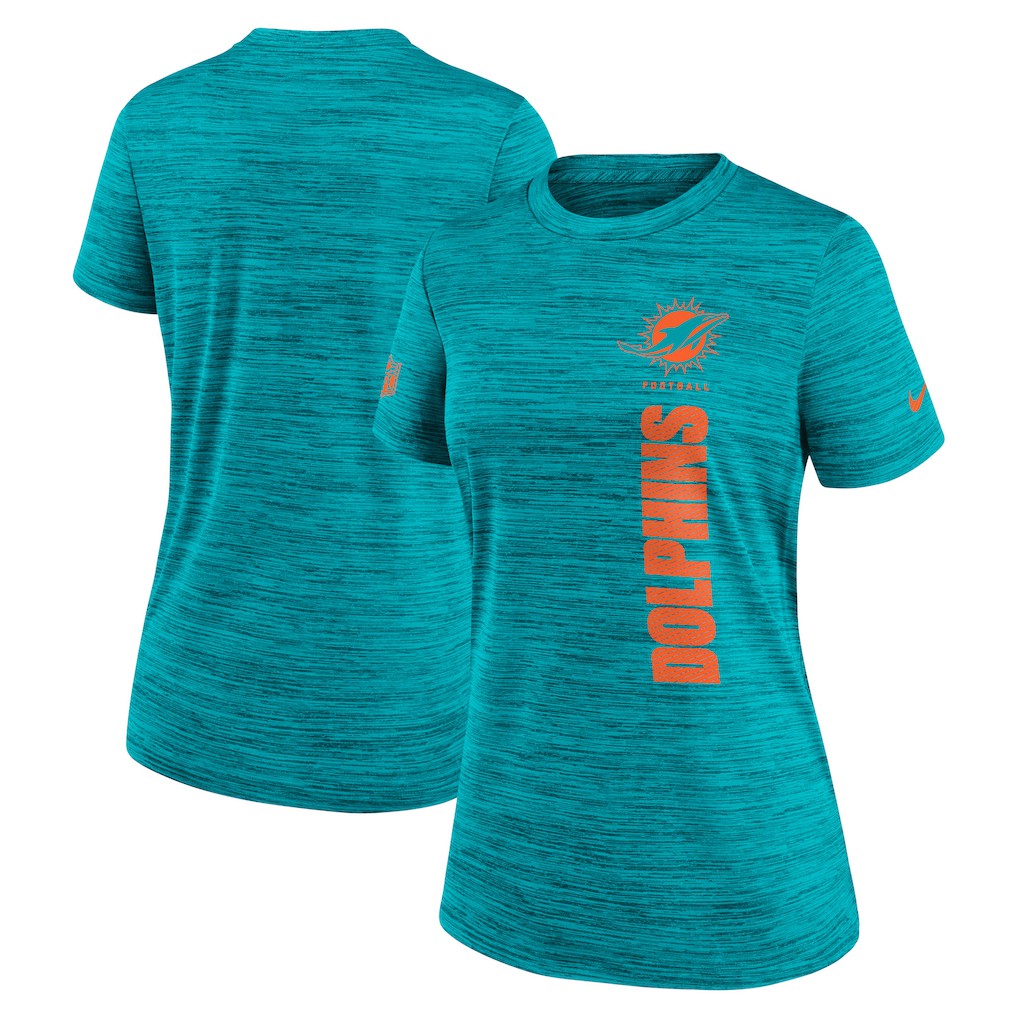 Miami Dolphins Women's Sideline Velocity Dri-FIT T-Shirt - Aqua cheap