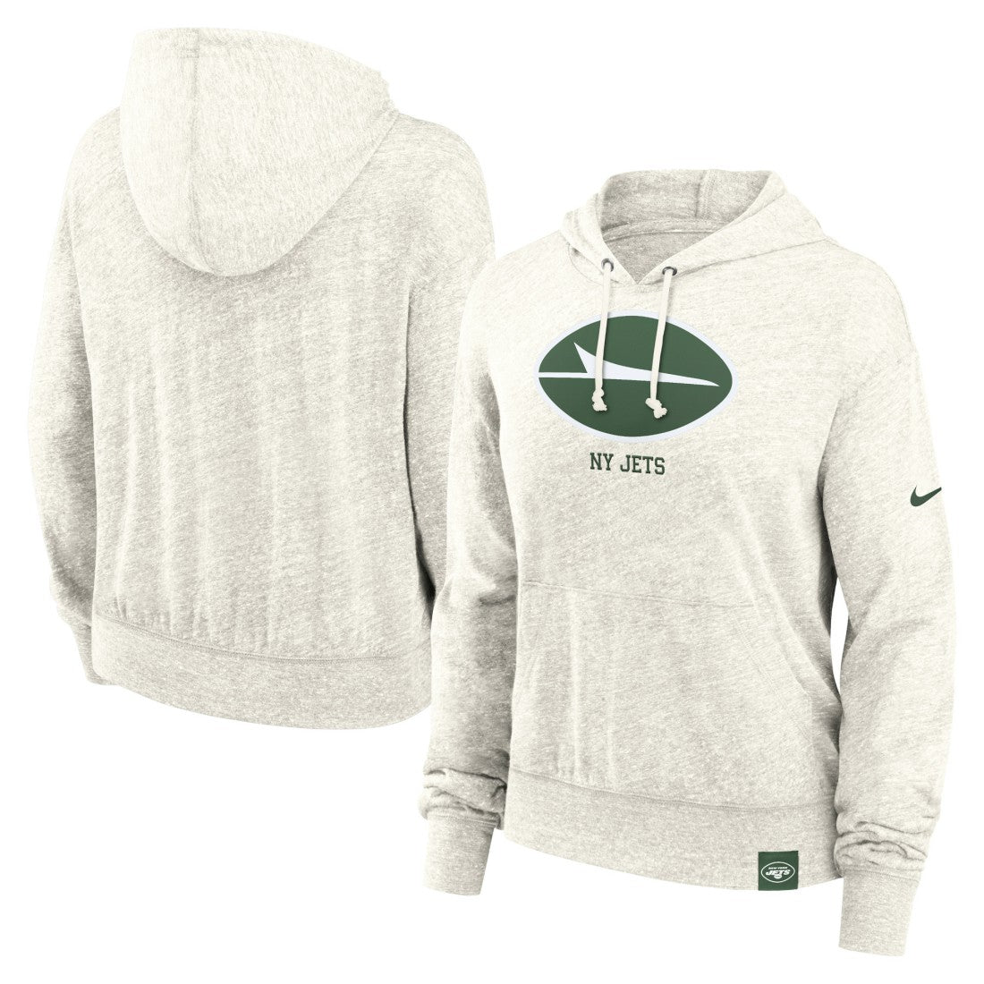 New York Jets Women's Gym Vintage Logo Pullover Hoodie - Cream cheap