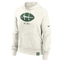 New York Jets Women's Gym Vintage Logo Pullover Hoodie - Cream cheap
