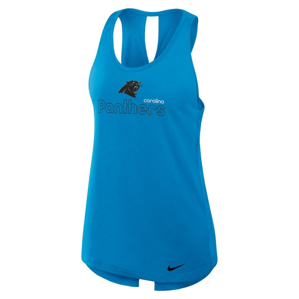 Carolina Panthers Women's Open-Back Crisscross Dri-FIT Tank Top - Blue discount