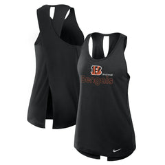 Cincinnati Bengals Women's Open-Back Crisscross Dri-FIT Tank Top - Black outlet