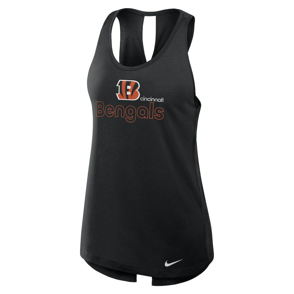 Cincinnati Bengals Women's Open-Back Crisscross Dri-FIT Tank Top - Black outlet