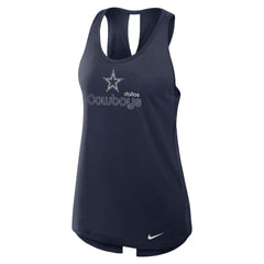 Dallas Cowboys Women's Open-Back Crisscross Dri-FIT Tank Top - Navy outlet