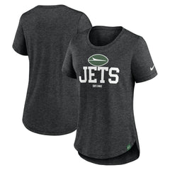 New York Jets Women's Fashion Tri-Blend T-Shirt - Heather Black cheap