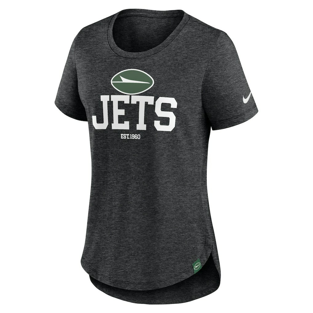 New York Jets Women's Fashion Tri-Blend T-Shirt - Heather Black cheap
