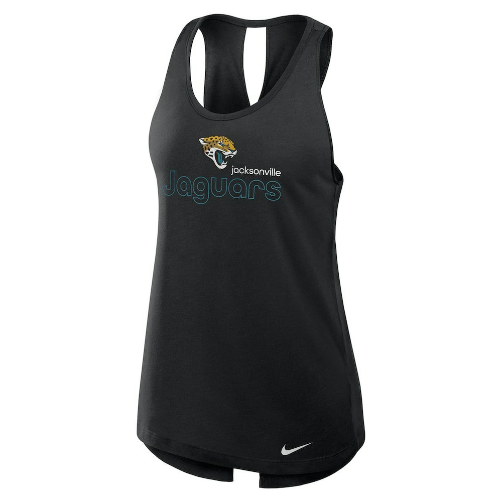 Jacksonville Jaguars Women's Open-Back Crisscross Dri-FIT Tank Top - Black for sale