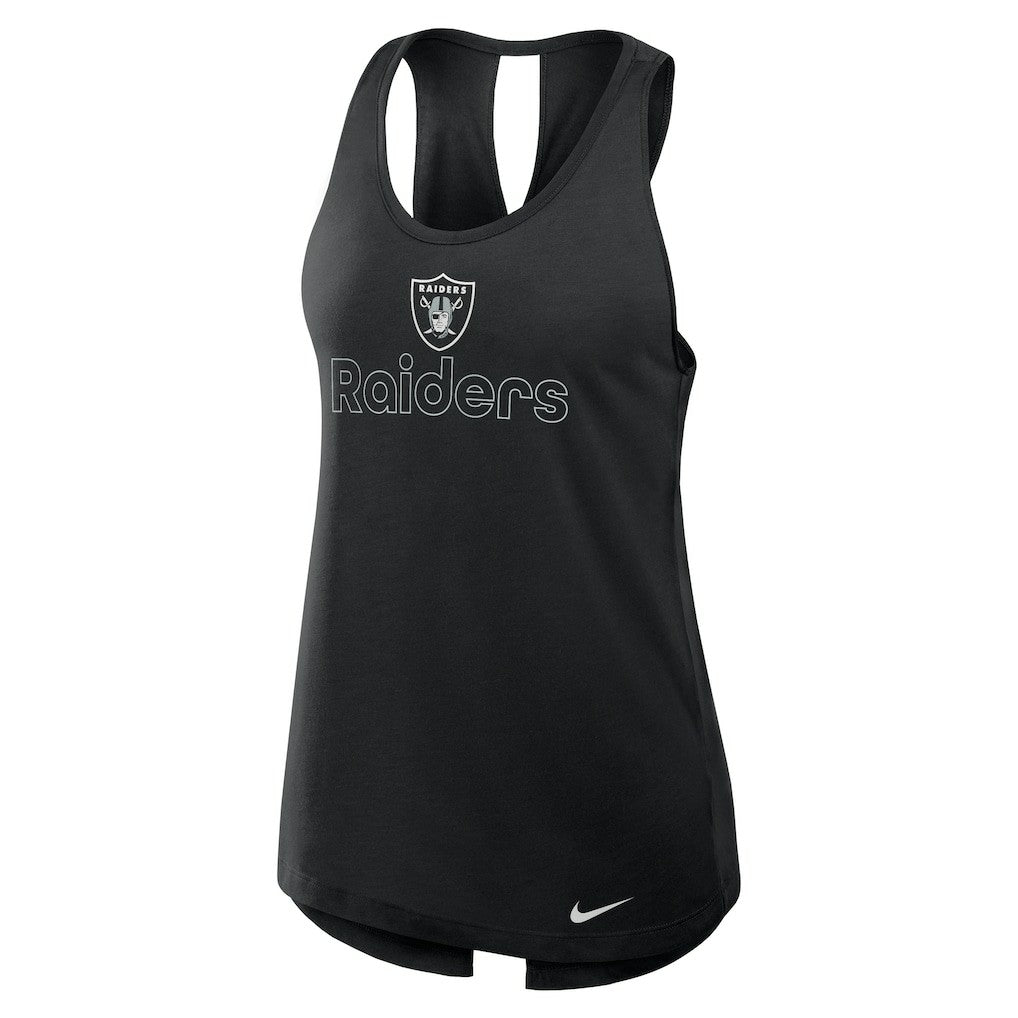 Las Vegas Raiders Women's Open-Back Crisscross Dri-FIT Tank Top - Black cheap