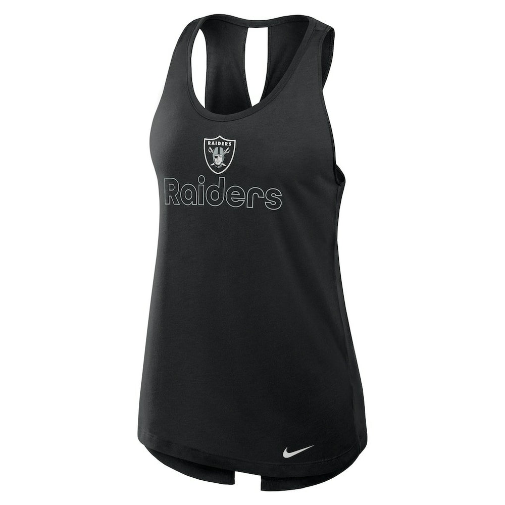 Las Vegas Raiders Women's Open-Back Crisscross Dri-FIT Tank Top - Black cheap