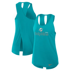 Miami Dolphins Women's Open-Back Crisscross Dri-FIT Tank Top - Aqua outlet