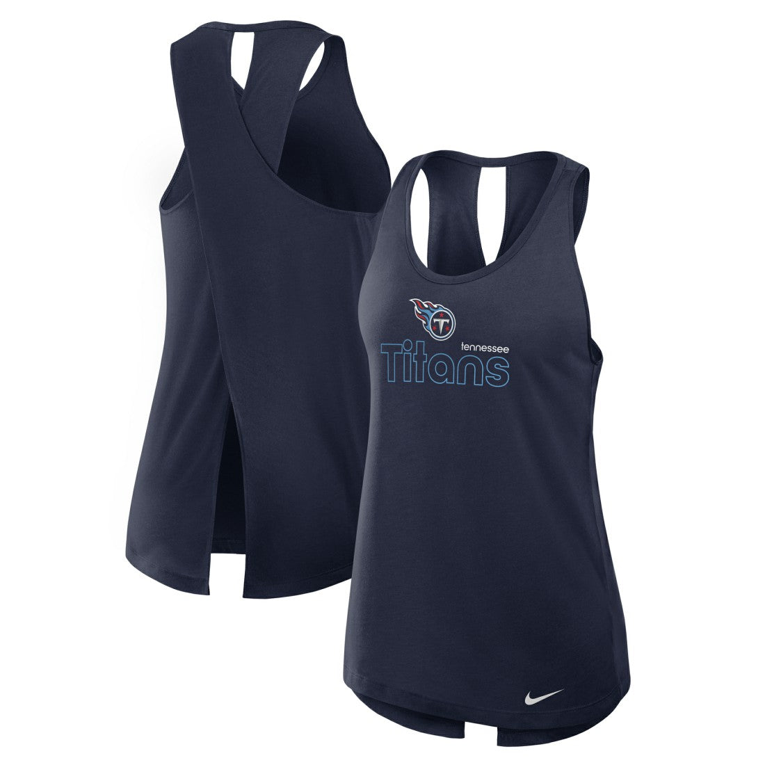Tennessee Titans Women's Open-Back Crisscross Dri-FIT Tank Top - Navy on sale
