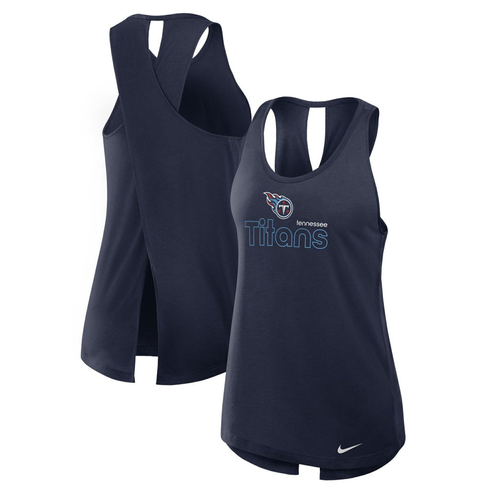 Tennessee Titans Women's Open-Back Crisscross Dri-FIT Tank Top - Navy on sale