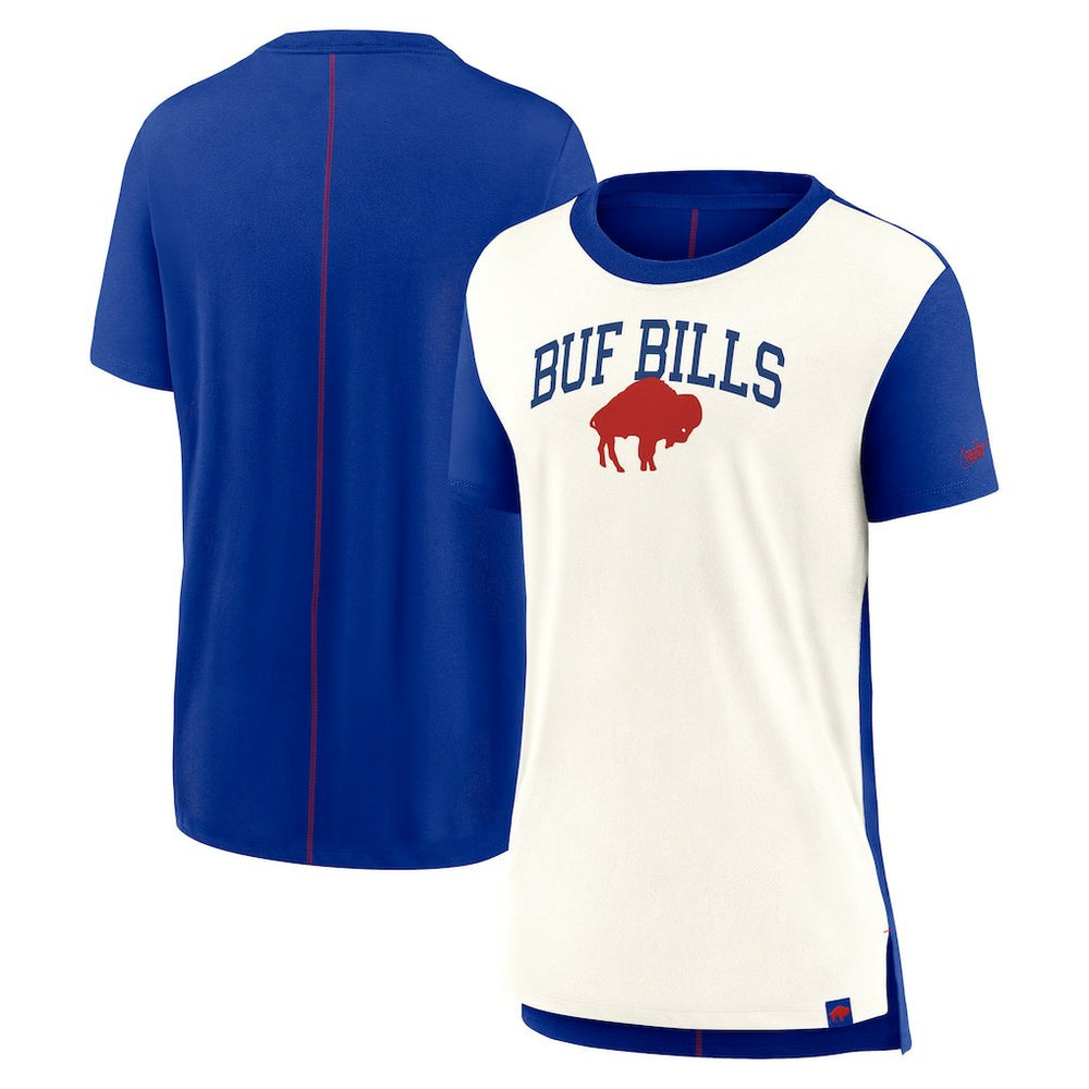 Buffalo Bills Women's Wordmark Tri-Blend T-Shirt - Cream/Royal online