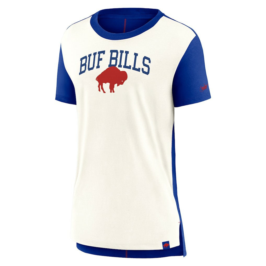 Buffalo Bills Women's Wordmark Tri-Blend T-Shirt - Cream/Royal online