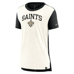New Orleans Saints Women's Wordmark Tri-Blend T-Shirt - Cream/Black for sale