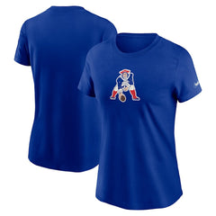 New England Patriots Women's Throwback Primary Logo T-Shirt - Royal discount