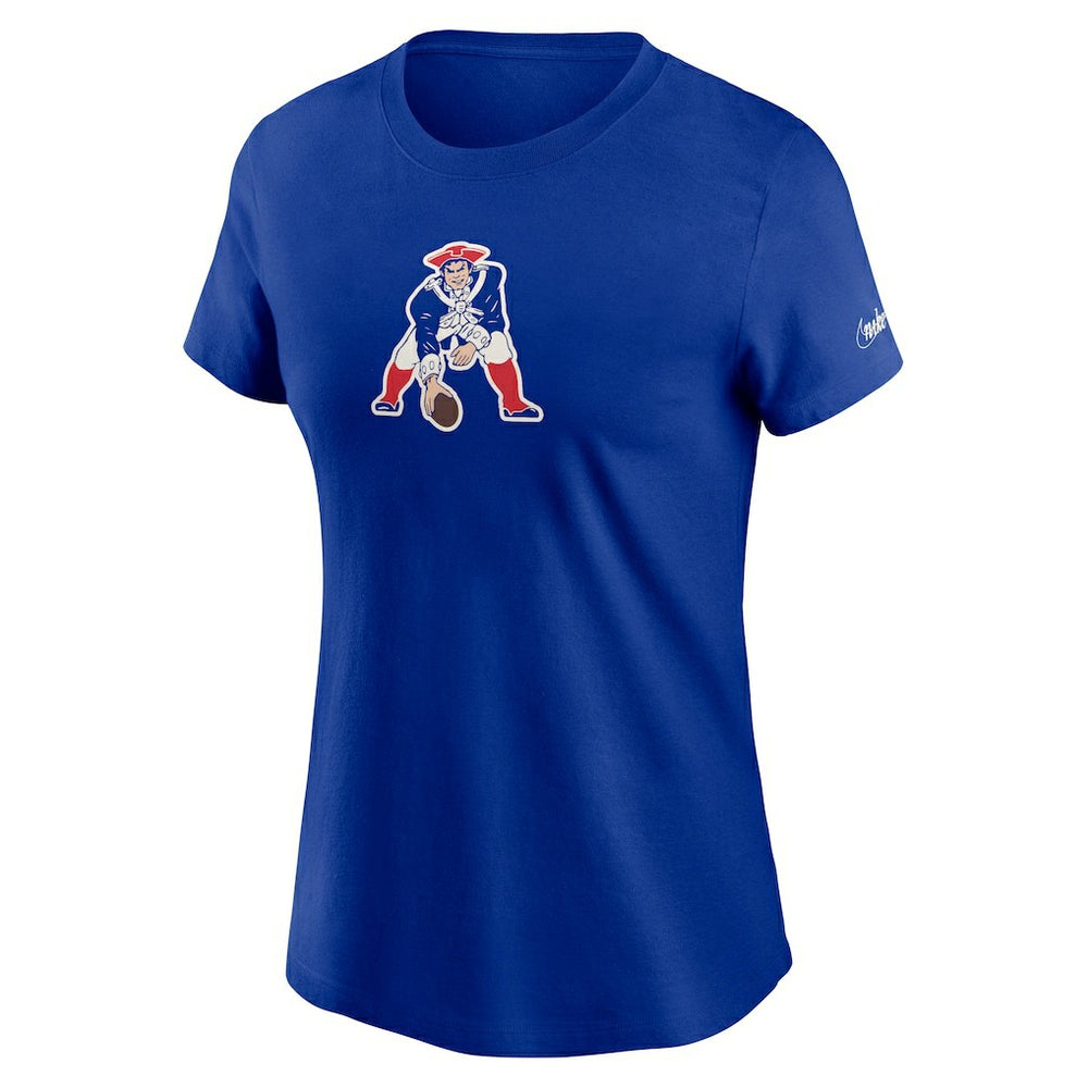 New England Patriots Women's Throwback Primary Logo T-Shirt - Royal discount