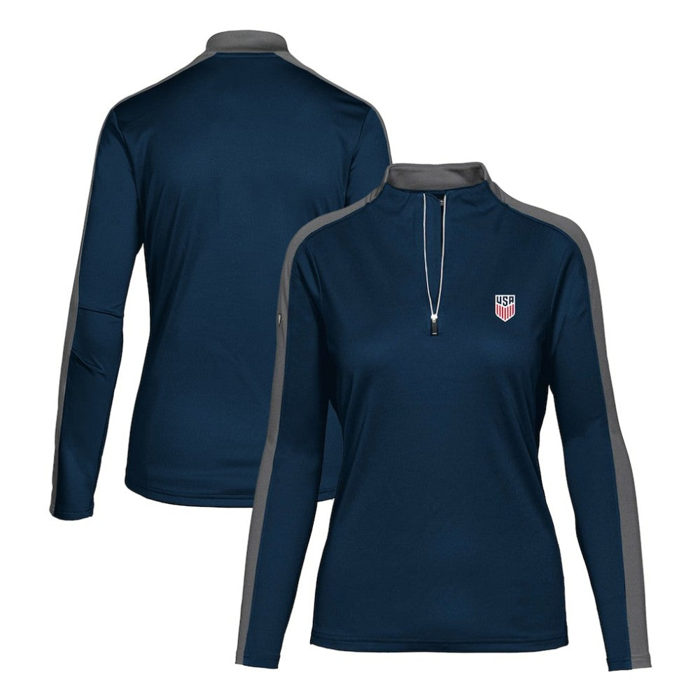 USMNT Levelwear Women's Quarter-Zip Pullover Top - Navy on sale