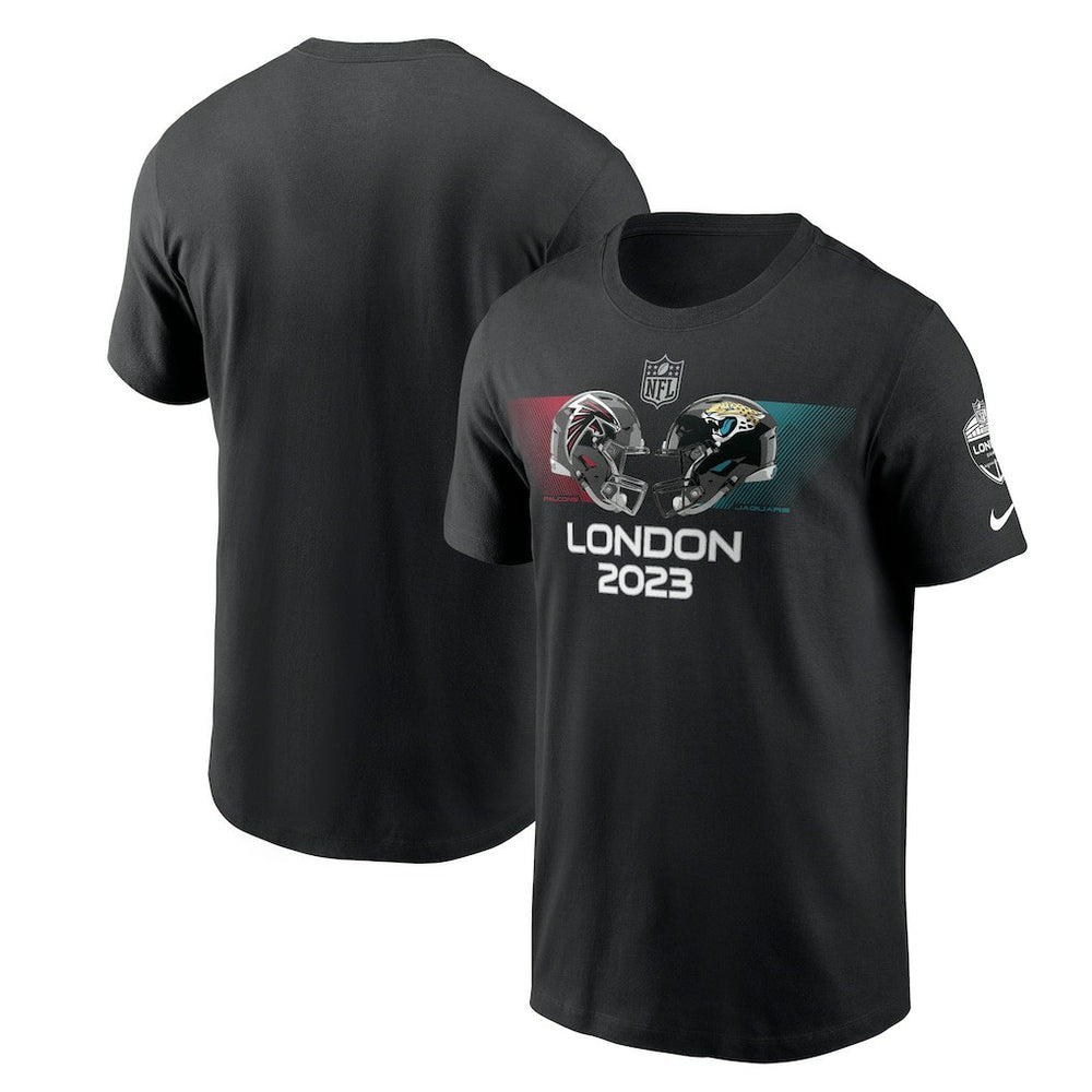 Atlanta Falcons vs. Jacksonville Jaguars 2023 London Game Essential T-Shirt - Black discount