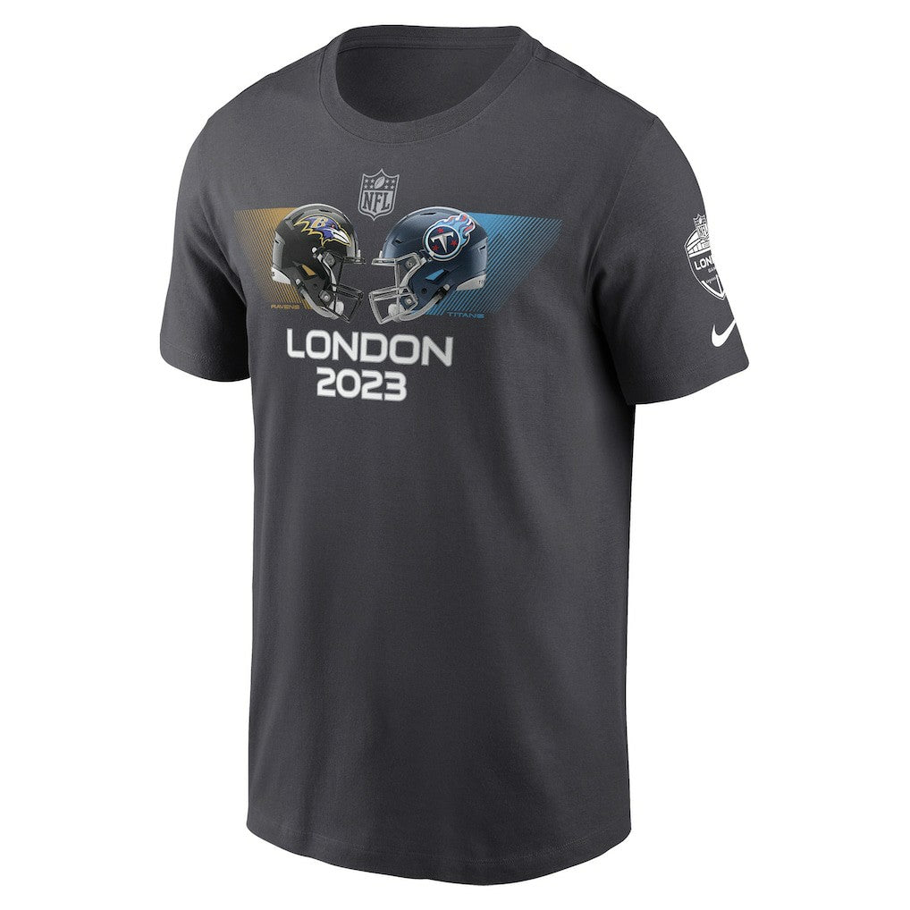 Baltimore Ravens vs. Tennessee Titans 2023 London Game Essential T-Shirt - Anthracite outlet