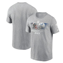 New England Patriots vs. Indianapolis Colts 2023 Frankfurt Game Essential T-Shirt - Heather Gray cheap