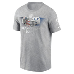New England Patriots vs. Indianapolis Colts 2023 Frankfurt Game Essential T-Shirt - Heather Gray cheap