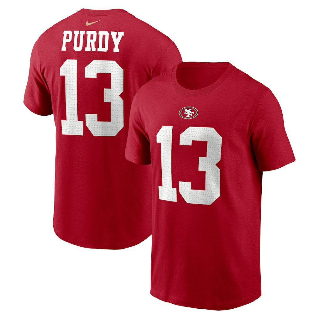 Brock Purdy San Francisco 49ers Player Name & Number T-Shirt - Scarlet for sale