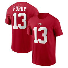 Brock Purdy San Francisco 49ers Player Name & Number T-Shirt - Scarlet for sale