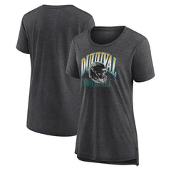 Jacksonville Jaguars Women's Our Pastime Tri-Blend T-Shirt - Heather Charcoal sale