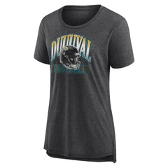 Jacksonville Jaguars Women's Our Pastime Tri-Blend T-Shirt - Heather Charcoal sale