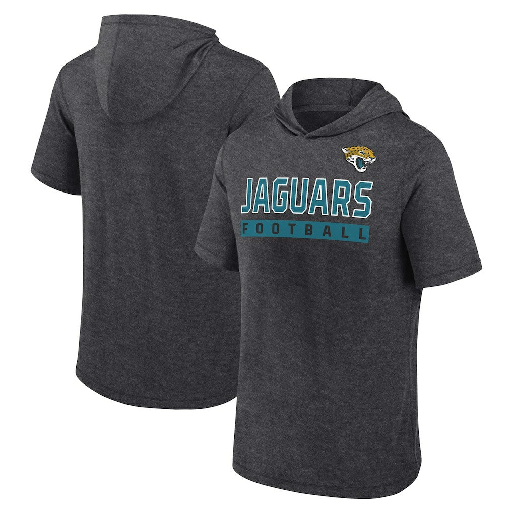 Jacksonville Jaguars Push Short Sleeve Pullover Hoodie - Heather Charcoal outlet