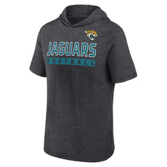 Jacksonville Jaguars Push Short Sleeve Pullover Hoodie - Heather Charcoal outlet